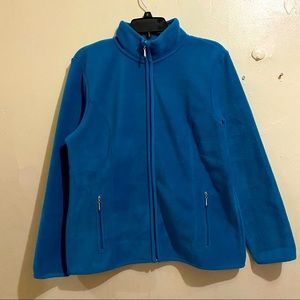 Karen Scott Blue Zeroproof Fleece Jacket Size M